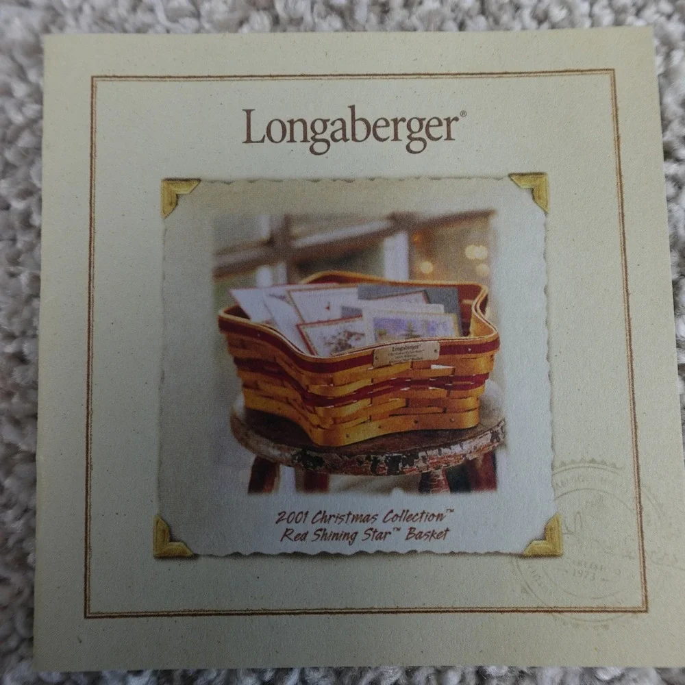 Longaberger 2001 Christmas Collection Shining Star Basket Red Holiday Decor